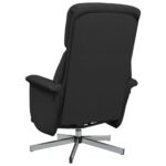 Fauteuil inclinable avec repose-pieds noir tissu – Image 3