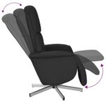Fauteuil inclinable avec repose-pieds noir tissu – Image 4
