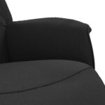 Fauteuil inclinable avec repose-pieds noir tissu – Image 5