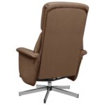 Fauteuil inclinable avec repose-pieds marron tissu – Image 3