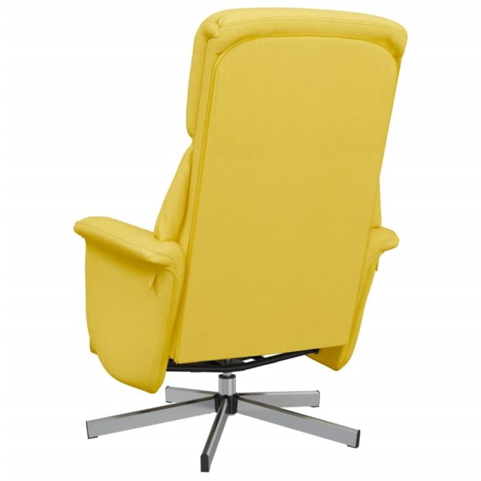 Fauteuil inclinable avec repose-pieds jaune clair tissu – Image 3