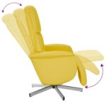Fauteuil inclinable avec repose-pieds jaune clair tissu – Image 4