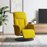 Fauteuil inclinable avec repose-pied jaune velours