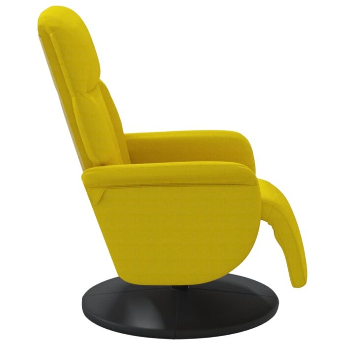 Fauteuil inclinable avec repose-pied jaune velours – Image 2