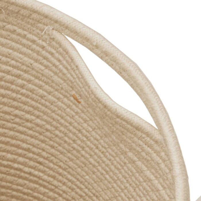 Panier de rangement avec couvercle noir et beige Ø37x50cm coton – Image 5