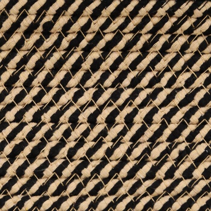 Panier de rangement avec couvercle noir et beige Ø37x50cm coton – Image 6