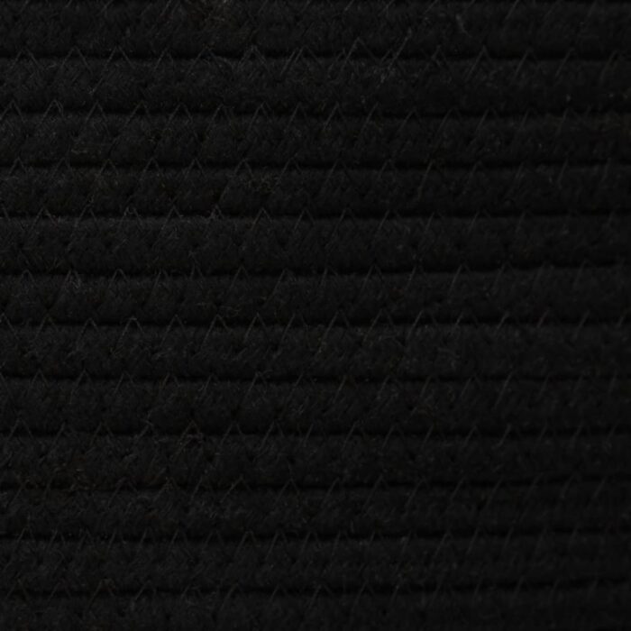 Panier de rangement avec couvercle noir et beige Ø37x50cm coton – Image 8