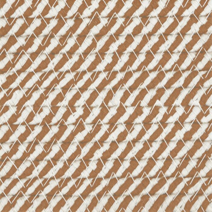 Panier de rangement et couvercle marron et blanc Ø37x50cm coton – Image 6
