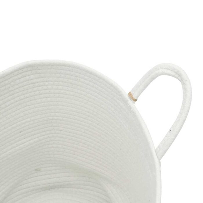 Panier de rangement blanc Ø40x35 cm coton – Image 4