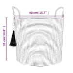 Panier de rangement blanc Ø40x35 cm coton – Image 6