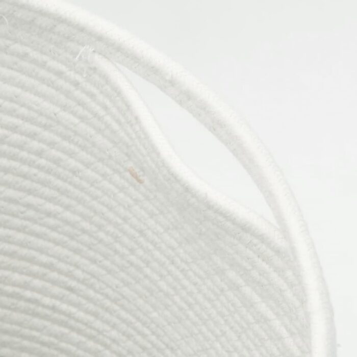 Panier de rangement et couvercle marron et blanc Ø40x35cm coton – Image 5
