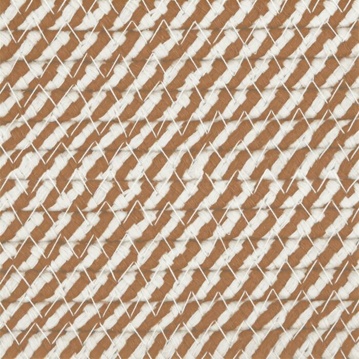 Panier de rangement et couvercle marron et blanc Ø40x35cm coton – Image 6