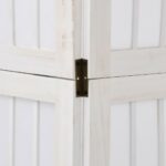 Cloison de séparation 6 panneaux blanc bois de paulownia massif – Image 5