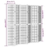 Cloison de séparation 6 panneaux blanc bois de paulownia massif – Image 6