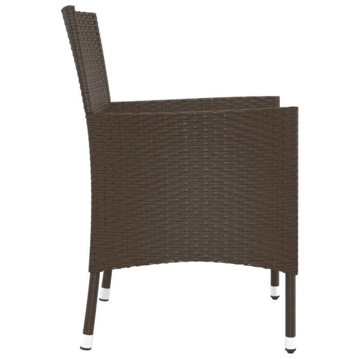 Lot de 2 chaises de jardin avec coussins en polyrotin marron (Royaume-Uni, Irlande, Finlande et Norvège uniquement) – Image 3