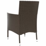 Lot de 2 chaises de jardin avec coussins en polyrotin marron (Royaume-Uni, Irlande, Finlande et Norvège uniquement) – Image 4