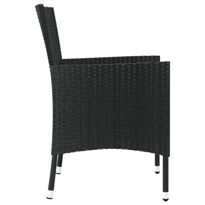 Lot de 2 chaises de jardin avec coussins en polyrotin noir (Royaume-Uni, Irlande, Finlande et Norvège uniquement) – Image 3
