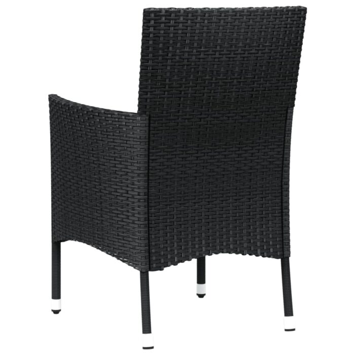 Lot de 2 chaises de jardin avec coussins en polyrotin noir (Royaume-Uni, Irlande, Finlande et Norvège uniquement) – Image 4