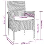 Lot de 2 chaises de jardin avec coussins en polyrotin noir (Royaume-Uni, Irlande, Finlande et Norvège uniquement) – Image 6