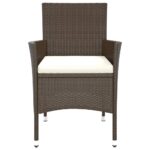 Chaises de jardin avec coussins 4 pièces en polyrotin marron (Royaume-Uni, Irlande, Finlande et Norvège uniquement) – Image 2