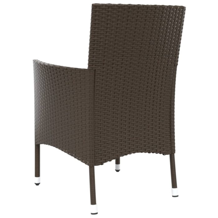 Chaises de jardin avec coussins 4 pièces en polyrotin marron (Royaume-Uni, Irlande, Finlande et Norvège uniquement) – Image 4