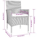 Chaises de jardin avec coussins 4 pièces en polyrotin noir (Royaume-Uni, Irlande, Finlande et Norvège uniquement) – Image 6