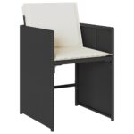 Chaises de jardin lot de 4 avec coussins noir résine tressée – Image 2