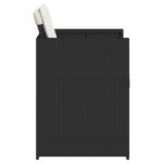 Chaises de jardin lot de 4 avec coussins noir résine tressée – Image 4