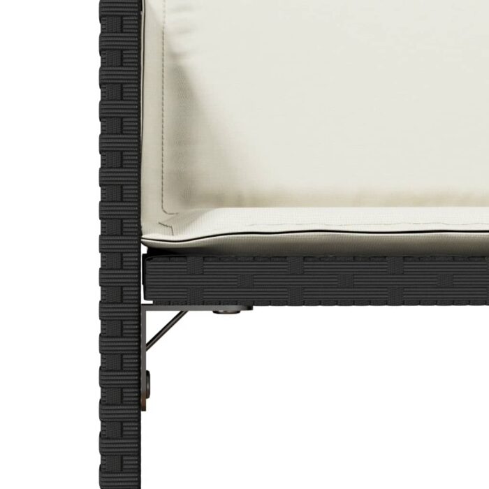 Chaises de jardin lot de 4 avec coussins noir résine tressée – Image 7
