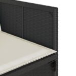 Chaises de jardin lot de 4 avec coussins noir résine tressée – Image 8