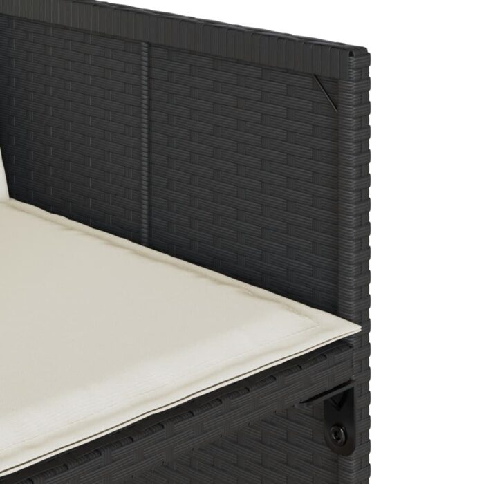 Chaises de jardin lot de 4 avec coussins noir résine tressée – Image 8