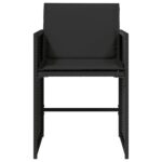 Chaises de jardin lot de 4 avec coussins noir résine tressée – Image 3