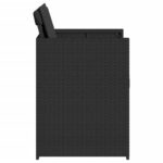 Chaises de jardin lot de 4 avec coussins noir résine tressée – Image 4