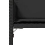 Chaises de jardin lot de 4 avec coussins noir résine tressée – Image 7
