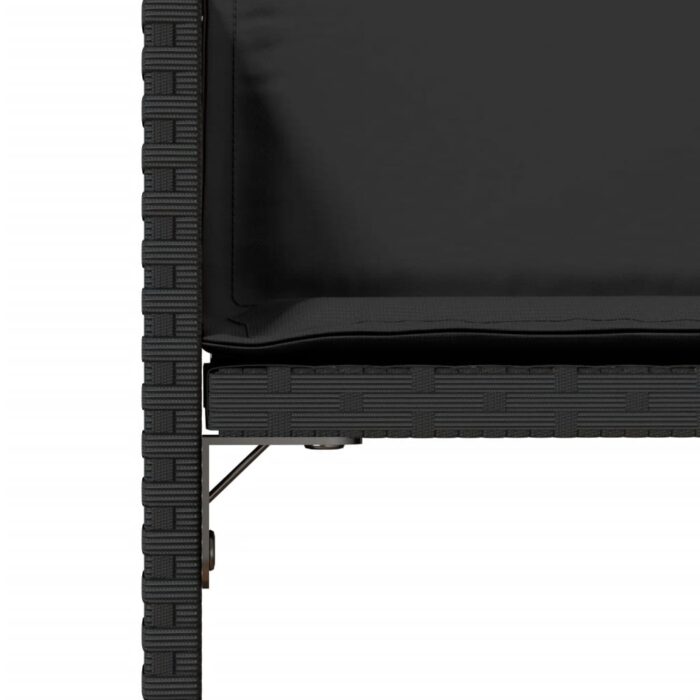 Chaises de jardin lot de 4 avec coussins noir résine tressée – Image 7