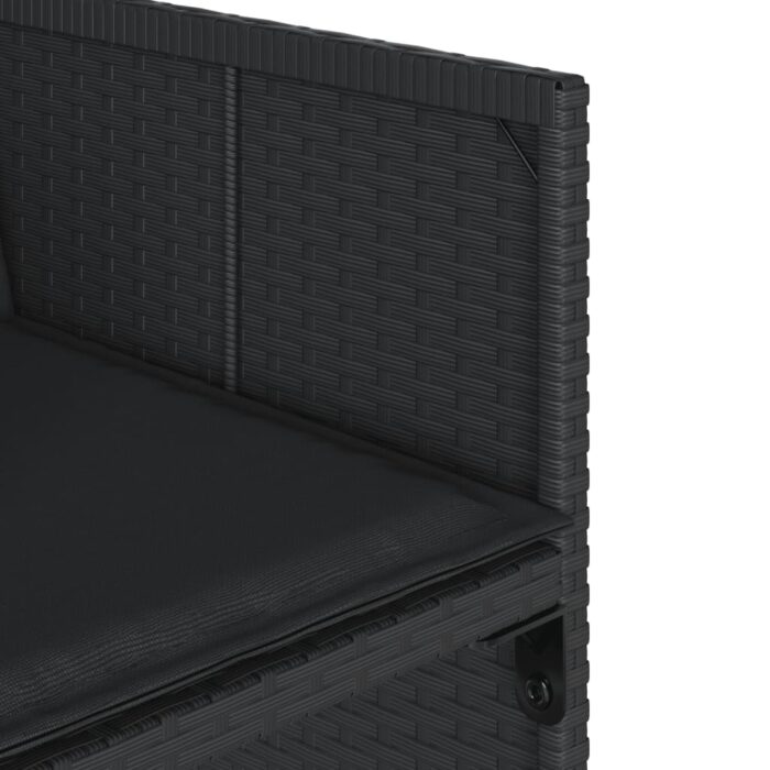 Chaises de jardin lot de 4 avec coussins noir résine tressée – Image 8