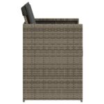 Chaises de jardin avec coussins lot de 4 gris résine tressée – Image 4