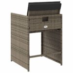 Chaises de jardin avec coussins lot de 4 gris résine tressée – Image 5