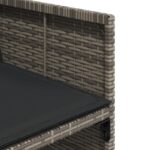 Chaises de jardin avec coussins lot de 4 gris résine tressée – Image 7