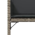 Chaises de jardin avec coussins lot de 4 gris résine tressée – Image 8