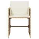 Chaises de jardin avec coussins lot de 4 beige résine tressée – Image 2