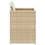 Chaises de jardin avec coussins lot de 4 beige résine tressée – Image 3