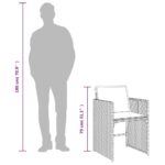 Chaises de jardin avec coussins lot de 4 beige résine tressée – Image 8