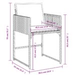 Chaises de jardin lot de 4 avec coussins noir résine tressée – Image 10