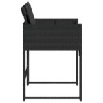 Chaises de jardin lot de 4 avec coussins noir résine tressée – Image 4