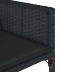 Chaises de jardin lot de 4 avec coussins noir résine tressée – Image 8