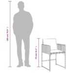 Chaises de jardin lot de 4 avec coussins noir résine tressée – Image 9