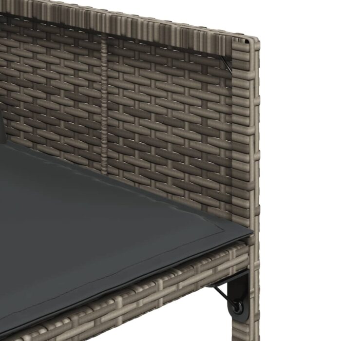 Chaises de jardin avec coussins lot de 4 gris résine tressée – Image 8