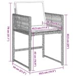 Chaises de jardin avec coussins lot de 4 gris clair poly rotin – Image 10