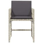 Chaises de jardin avec coussins lot de 4 gris clair poly rotin – Image 3